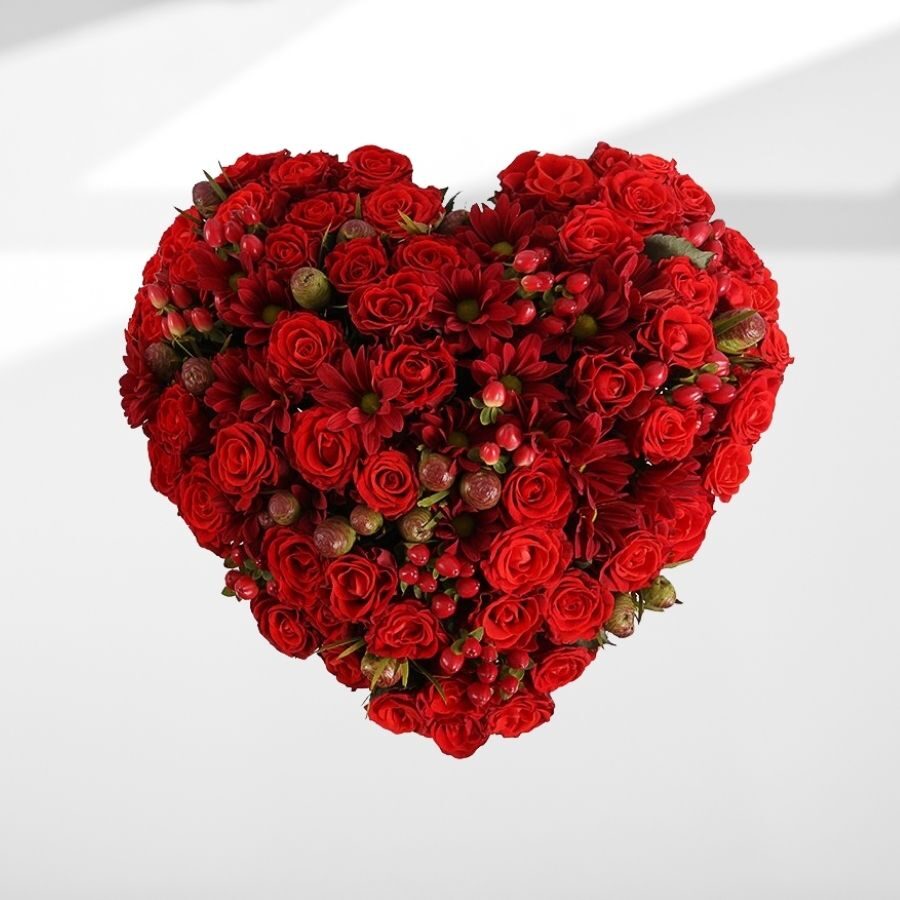 Box di fiori cuore di Rose Rosse